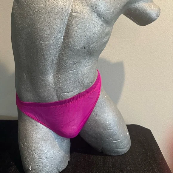 See Thru Sheer Bikini Brief  #245 -Fuschia - Picture 4 of 7